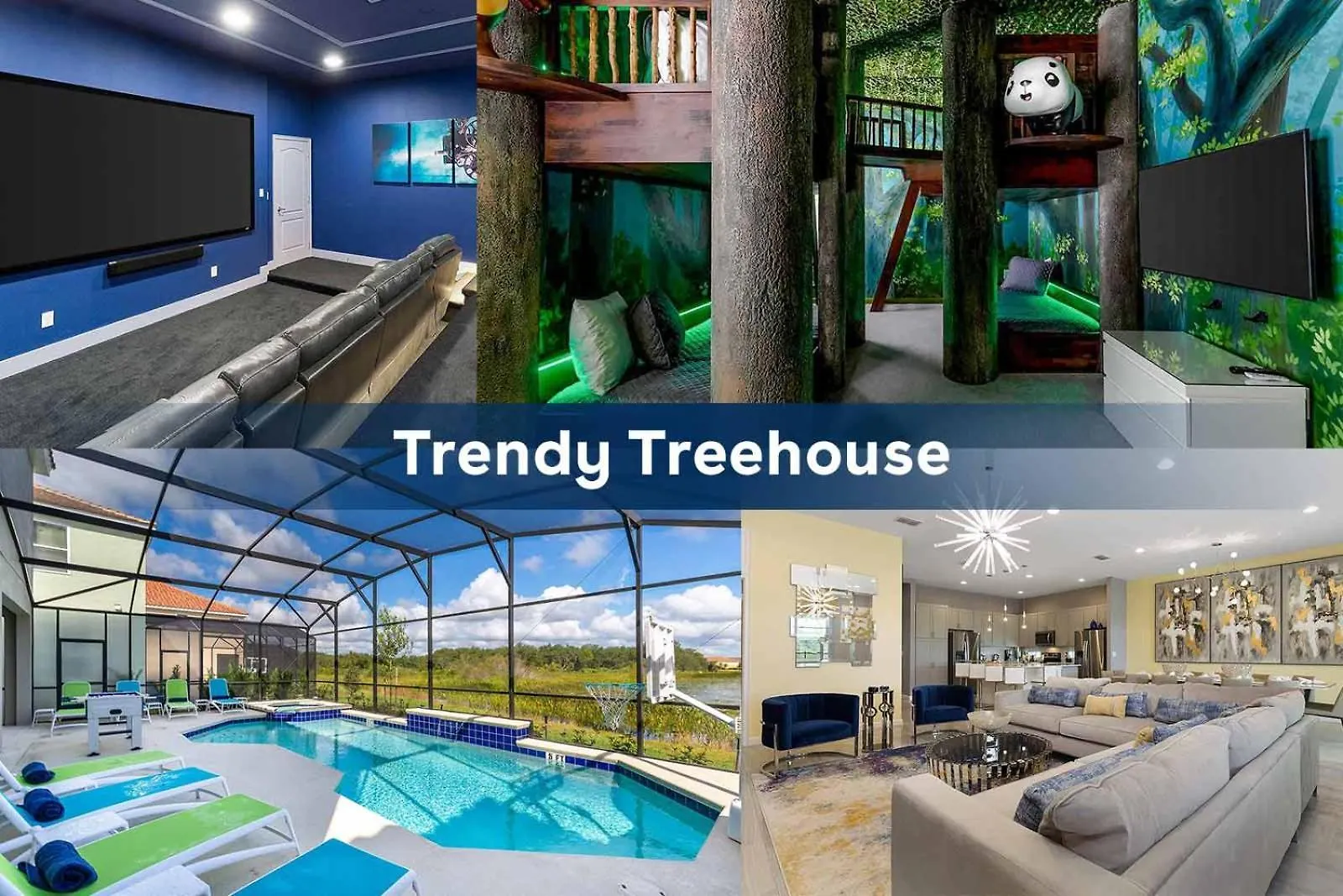 Trendy Villa With Treehouse Br, Arcade & Game Loft Davenport